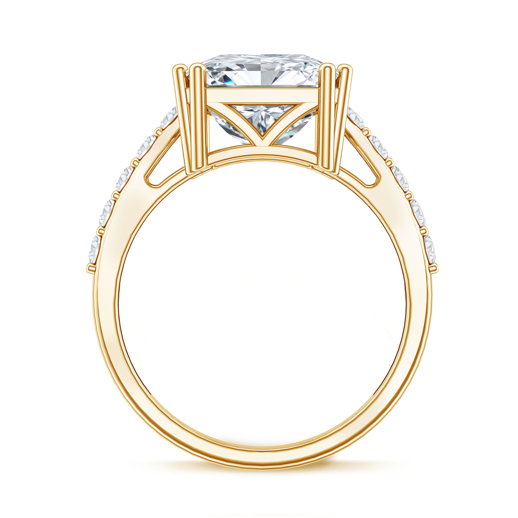 IGI Certified 4 Carat Princess Cut Lab Grown Diamond Solitaire Engagement Ring Lab - ( E-VS1 ) - Rosec Jewels