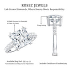 IGI Certified Princess Cut Lab Grown Diamond 5 Carat Engagement Ring with Side Stones Lab - ( E-VS1 ) - Rosec Jewels