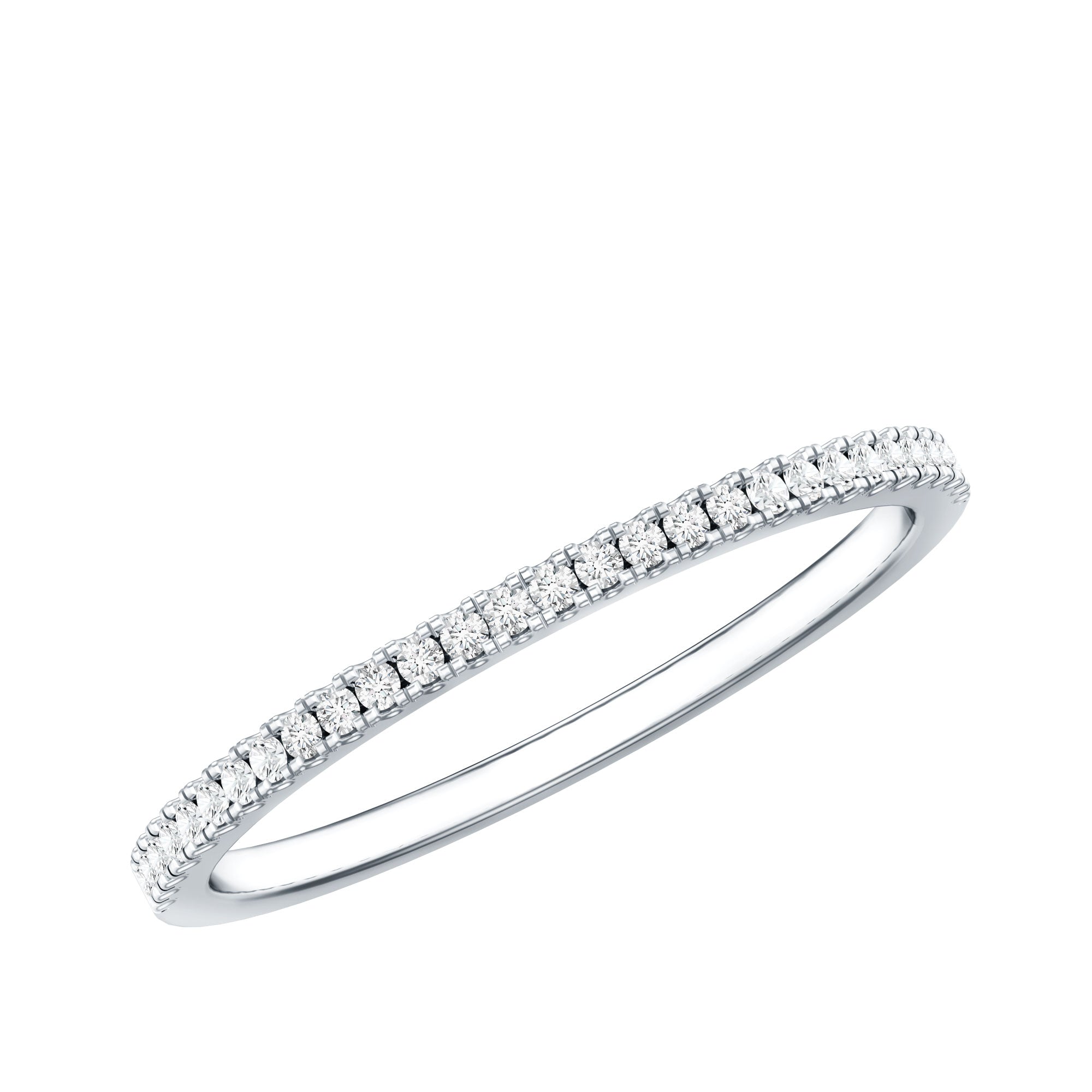 Certified Diamond Half Eternity Ring in Pave Setting Natural - ( HI-SI ) - Rosec Jewels