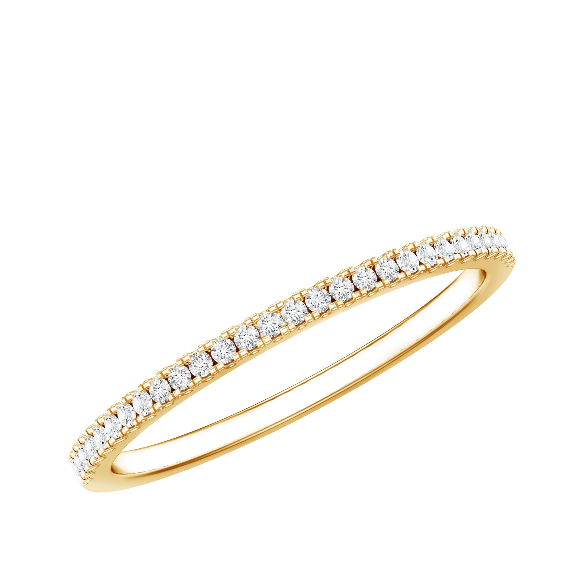 Certified Diamond Half Eternity Ring in Pave Setting Natural - ( HI-SI ) - Rosec Jewels