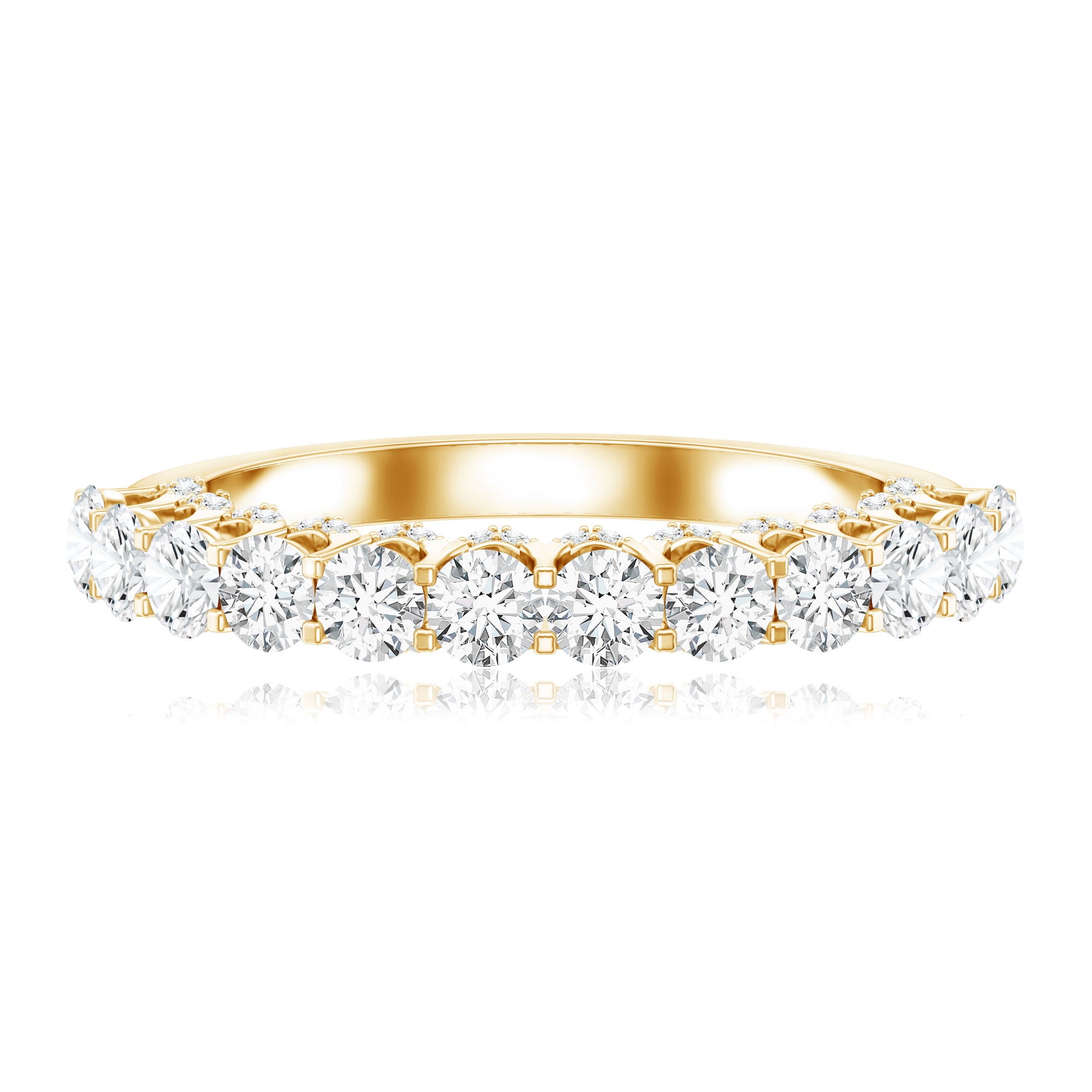 Lab Grown Diamond Half Eternity Wedding Band for Women Lab - ( EF-VS ) - Rosec Jewels