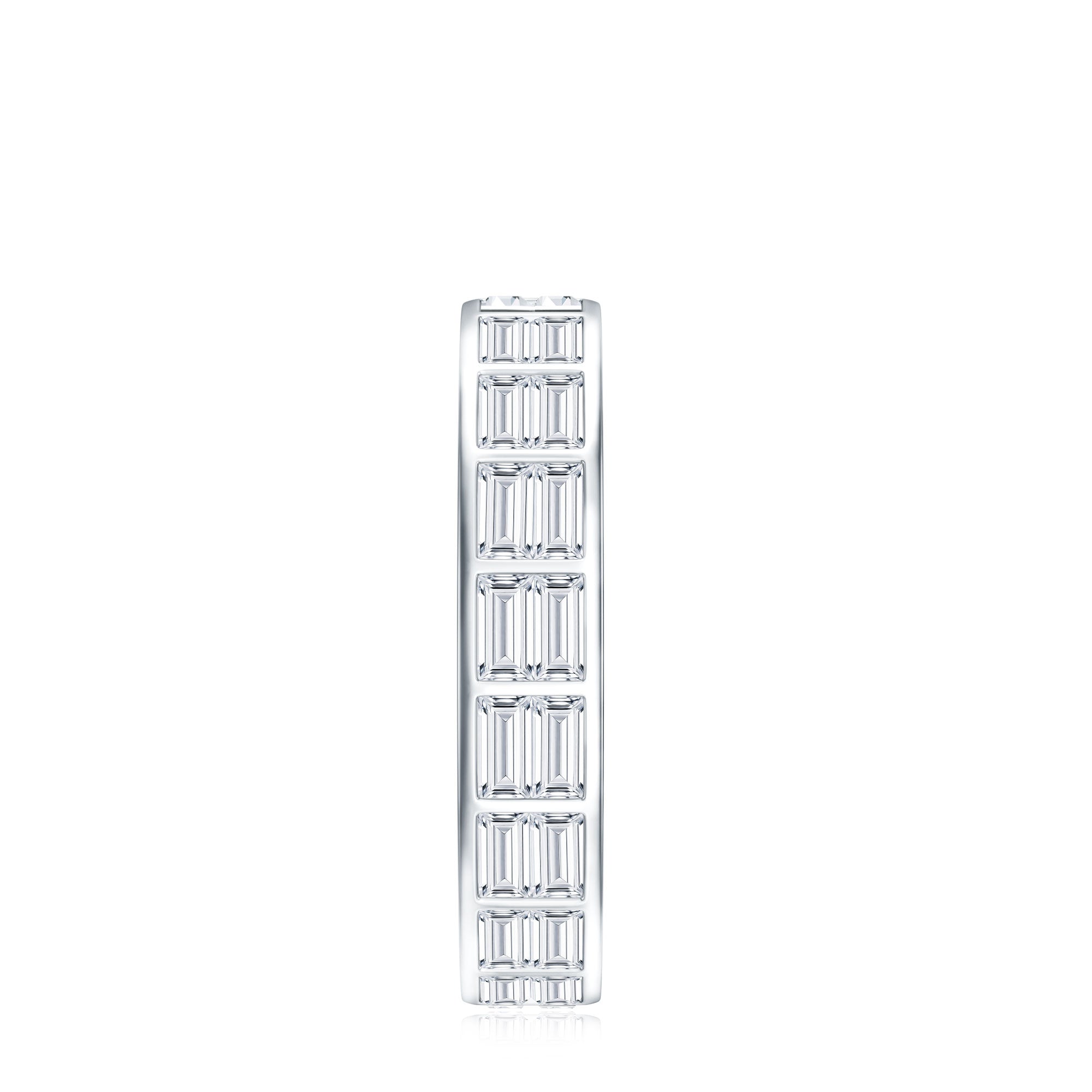 3 CT Cubic Zirconia Two Row Eternity Wedding Band Ring AAAA - Rosec Jewels
