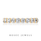 Natural Diamond Half Eternity Ring in Bar Setting Natural - ( HI-SI ) - Rosec Jewels