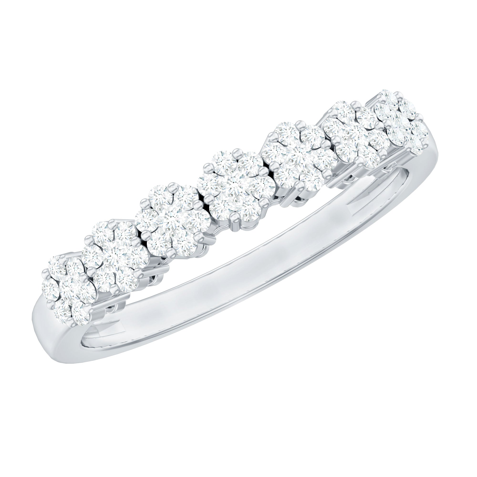 Certified Diamond Cluster Anniversary Ring Natural - ( HI-SI ) - Rosec Jewels