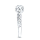 Round Cut Certified Moissanite Art Deco Engagement Ring D-VS1 - Rosec Jewels