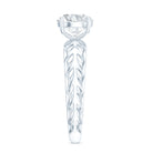 7 MM Solitaire Moissanite Engagement Ring with Filigree Band D-VS1 - Rosec Jewels