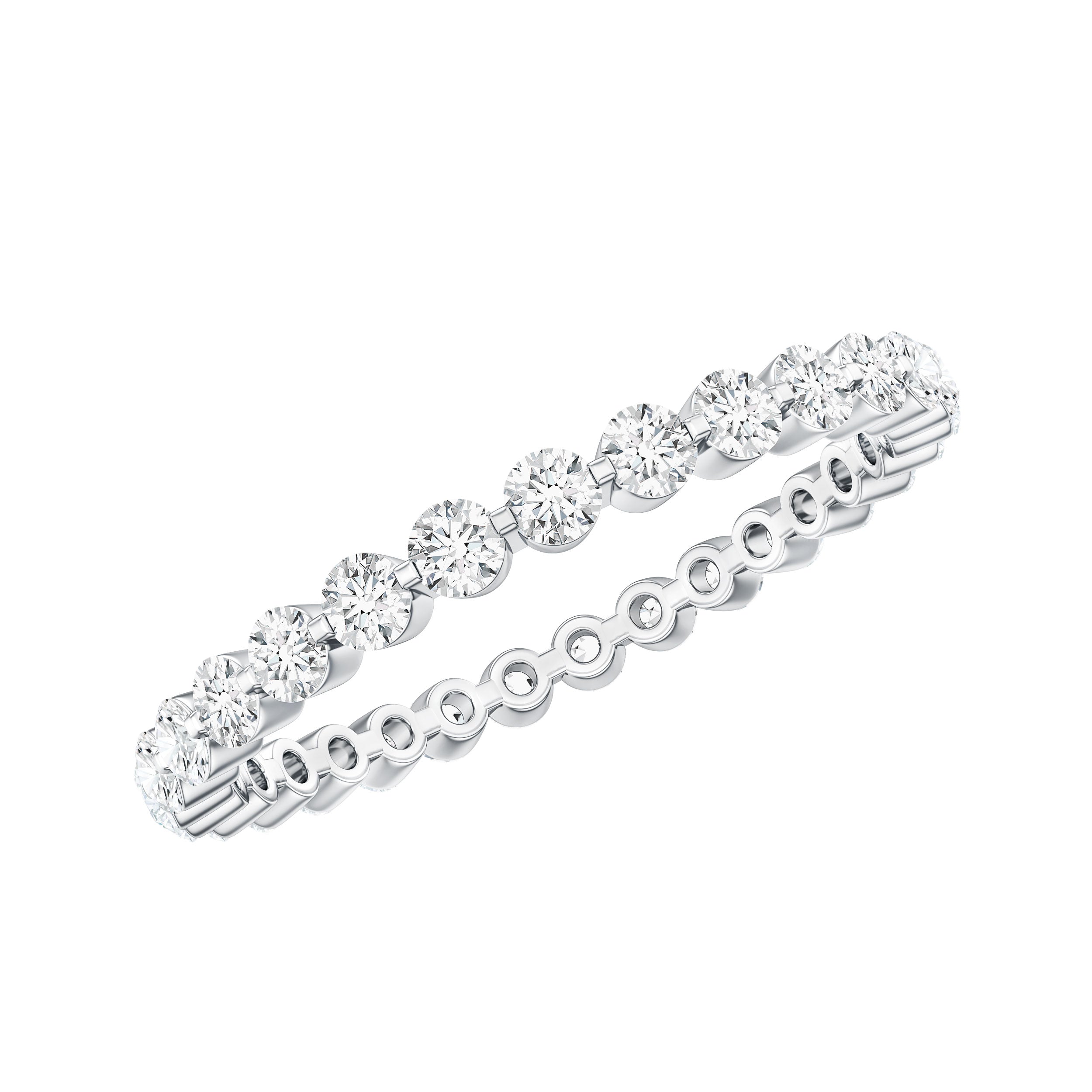 Round Cut Moissanite Full Eternity Band Ring D-VS1 - Rosec Jewels