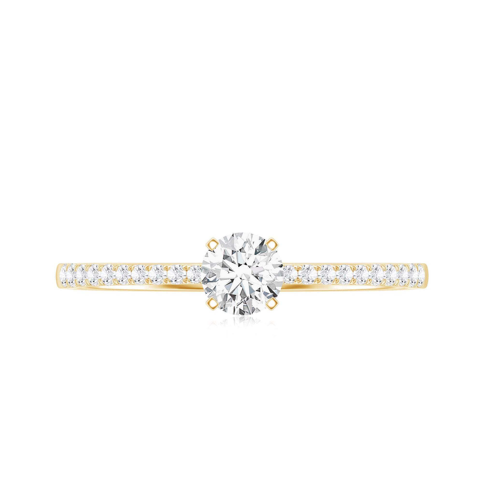 Certified 5 MM Round Moissanite Solitaire Promise Ring D-VS1 - Rosec Jewels