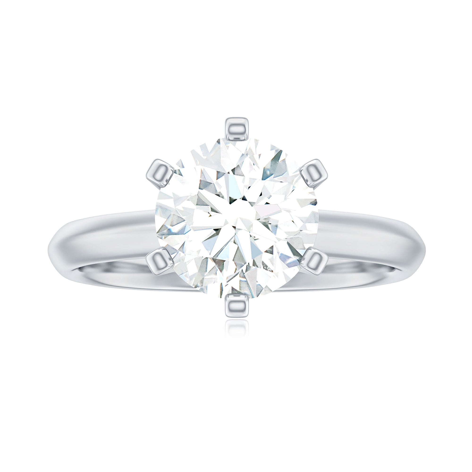 Brilliant Cut Solitaire Moissanite 2 CT Engagement Ring with Certificate