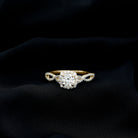 Certified Moissanite Halo Engagement Ring with Criss Cross Shank D-VS1 - Rosec Jewels