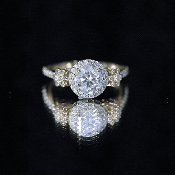 Certified 1 Carat Moissanite Floral Engagement Ring for Women D-VS1 - Rosec Jewels