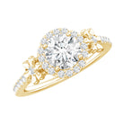 Certified 1 Carat Moissanite Floral Engagement Ring for Women D-VS1 - Rosec Jewels