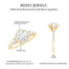 Moissanite Halo Engagement Ring for Her with Certificate D-VS1 - Rosec Jewels