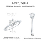Certified 1 CT Moissanite Round Solitaire Engagement Ring D-VS1 - Rosec Jewels