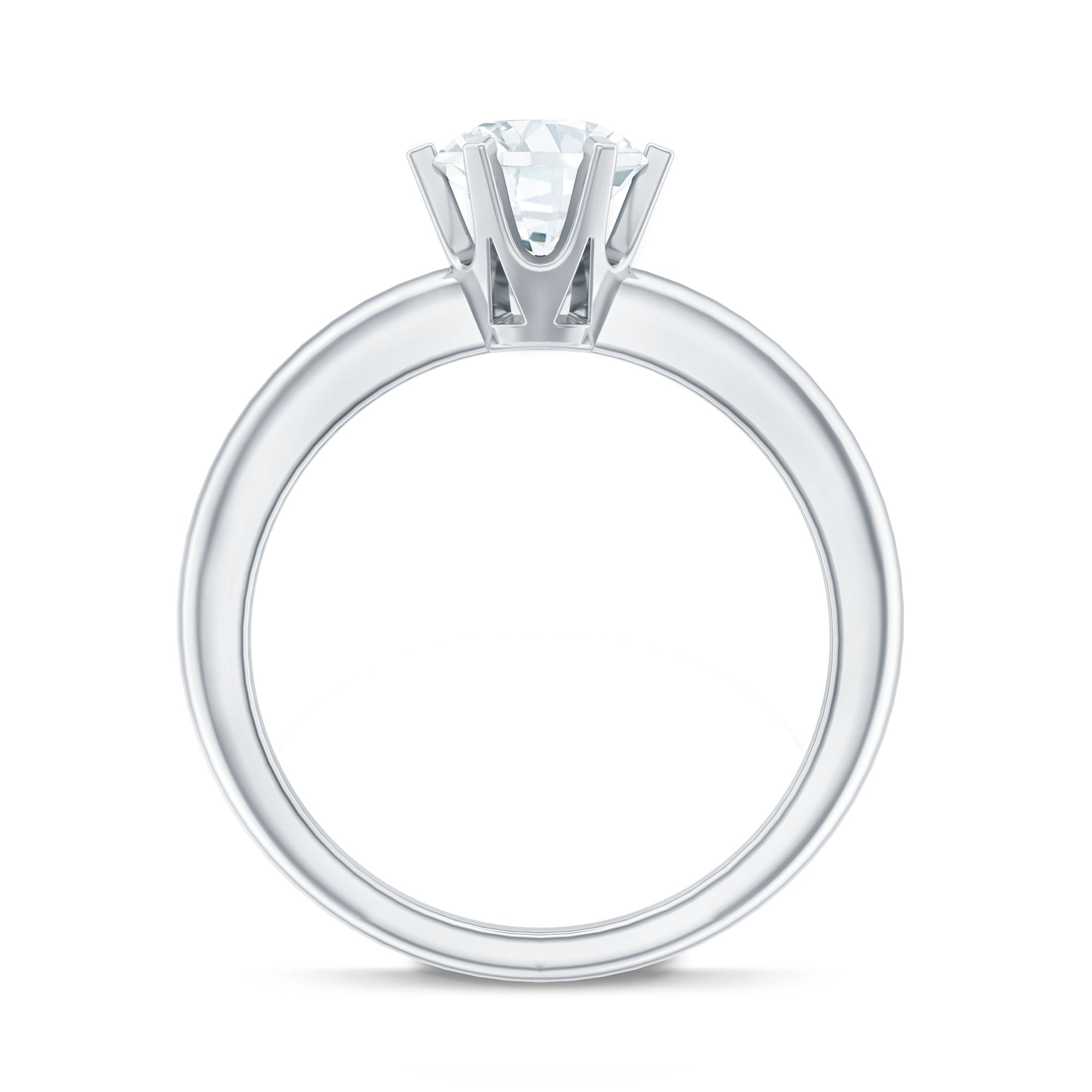 Certified 1 CT Moissanite Round Solitaire Engagement Ring D-VS1 - Rosec Jewels