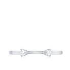 Dainty Diamond Two Stone Open Cuff Ring for Women Natural - ( HI-SI ) - Rosec Jewels