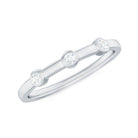 Certified Moissanite Three Stone Stackable Ring in Bezel Setting D-VS1 - Rosec Jewels