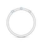 Certified Moissanite Three Stone Stackable Ring in Bezel Setting D-VS1 - Rosec Jewels