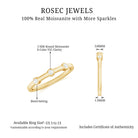 Certified Moissanite Three Stone Stackable Ring in Bezel Setting D-VS1 - Rosec Jewels