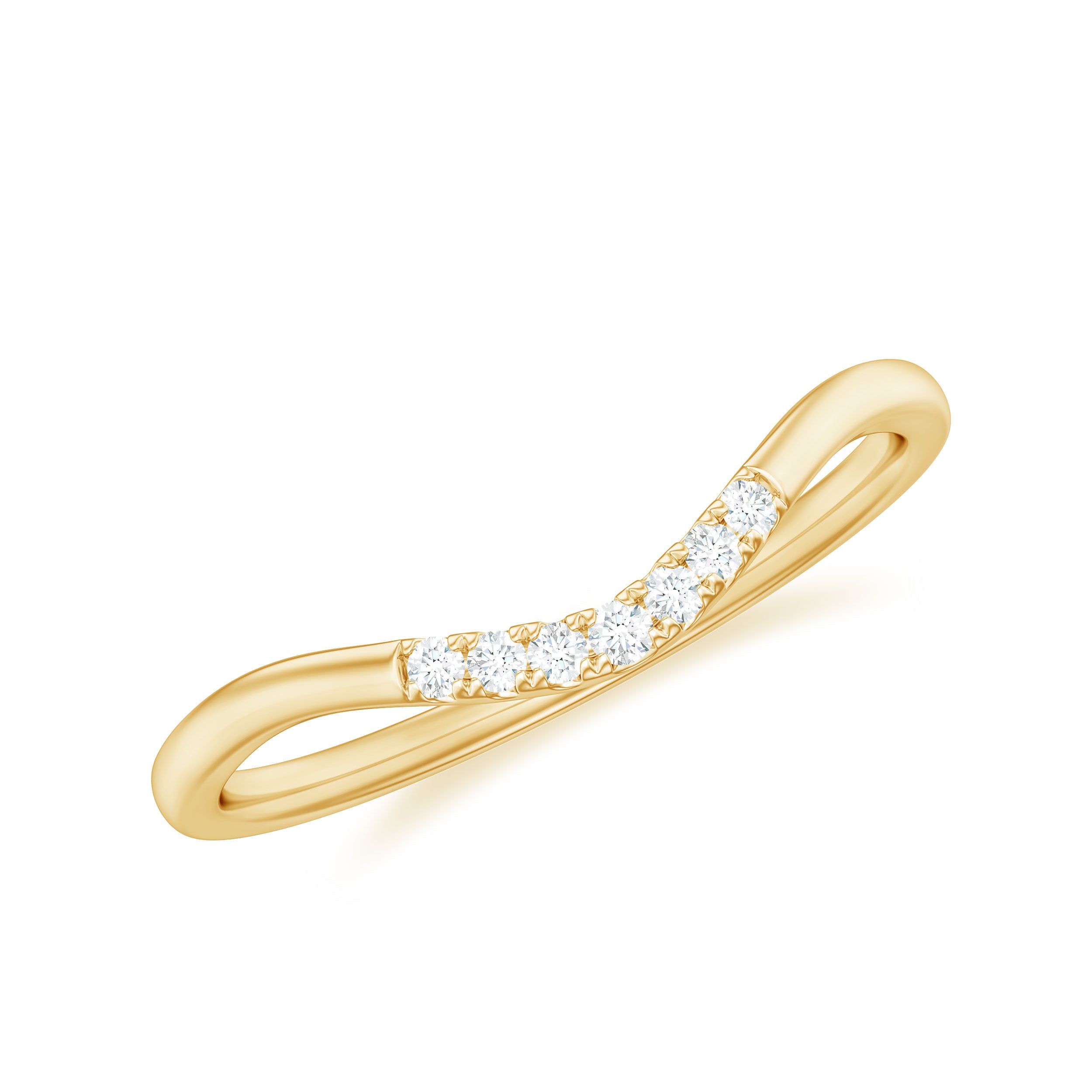 Rosec Jewels-Natural Diamond Curved Enhancer Ring for Women