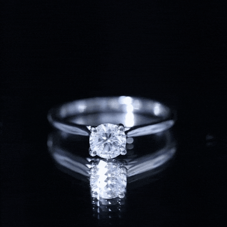 Rosec Jewels-Solitaire Round Cut Moissanite Engagement Ring for Her