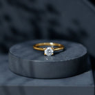 Rosec Jewels-Solitaire Round Cut Moissanite Engagement Ring for Her