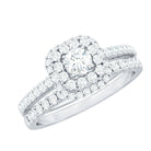 1.50 CT Zircon Statement Wedding Ring Set AAAA - Rosec Jewels