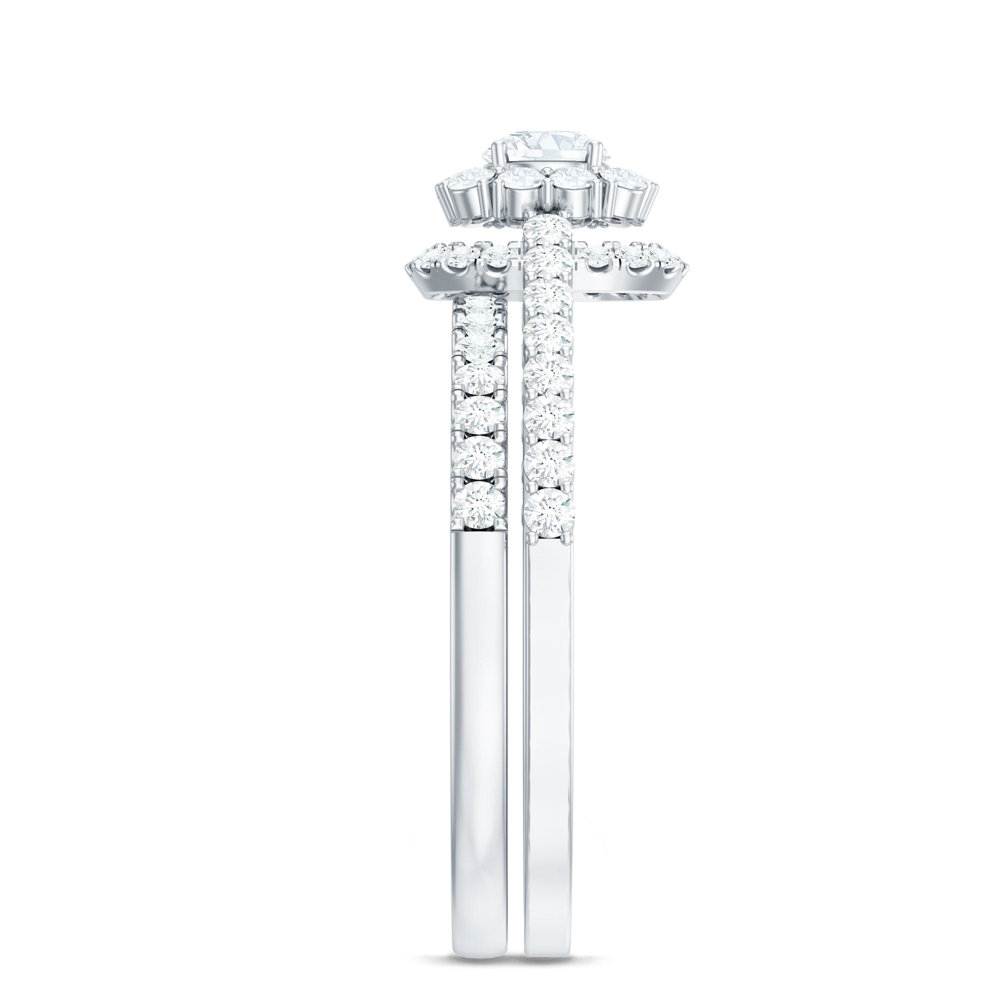 1.50 CT Zircon Statement Wedding Ring Set AAAA - Rosec Jewels