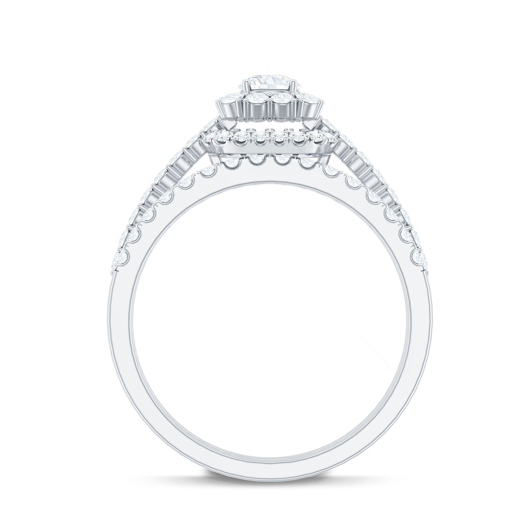 1.50 CT Zircon Statement Wedding Ring Set AAAA - Rosec Jewels