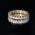 Certified Moissanite Eternity Band Ring in Shared Prong Set D-VS1 - Rosec Jewels