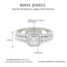 Zircon Double Halo Engagement Ring AAAA - Rosec Jewels