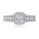 Zircon Double Halo Engagement Ring AAAA - Rosec Jewels