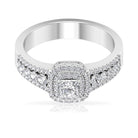 Zircon Double Halo Engagement Ring AAAA - Rosec Jewels