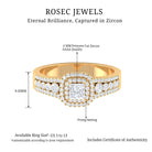 Zircon Double Halo Engagement Ring AAAA - Rosec Jewels