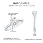 Round Shaped Moissanite Solitaire Engagement Ring D-VS1 - Rosec Jewels