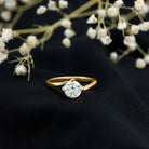 Certified Moissanite Solitaire Engagement Ring in Bypass Shank D-VS1 - Rosec Jewels