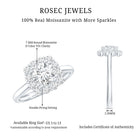 Classic Moissanite Halo Engagement Ring in Double Prong Setting D-VS1 - Rosec Jewels