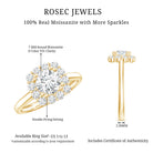 Classic Moissanite Halo Engagement Ring in Double Prong Setting D-VS1 - Rosec Jewels
