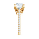 Round 10 MM Moissanite Solitaire Engagement Ring with Side Stones D-VS1 - Rosec Jewels