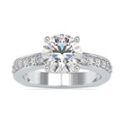 2.50 CT Solitaire Zircon Engagement Ring with Side Stones AAAA - Rosec Jewels