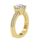 2.50 CT Solitaire Zircon Engagement Ring with Side Stones AAAA - Rosec Jewels