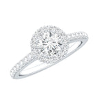 Classic Moissanite Halo Engagement Ring D-VS1 - Rosec Jewels