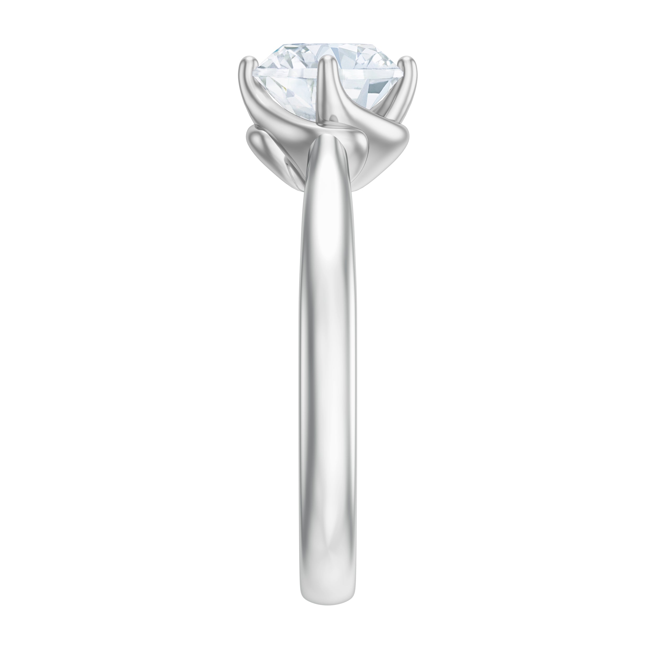 Twisted Prong Set Solitaire Moissanite Engagement Ring with Certificate D-VS1 - Rosec Jewels