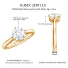 Twisted Prong Set Solitaire Moissanite Engagement Ring with Certificate D-VS1 - Rosec Jewels