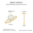 Cubic Zirconia Halo Engagement Ring with Certificate AAAA - Rosec Jewels