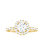 Cubic Zirconia Halo Engagement Ring with Certificate AAAA - Rosec Jewels