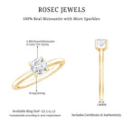 Certified 6 MM Moissanite Solitaire Promise Ring for Her D-VS1 - Rosec Jewels