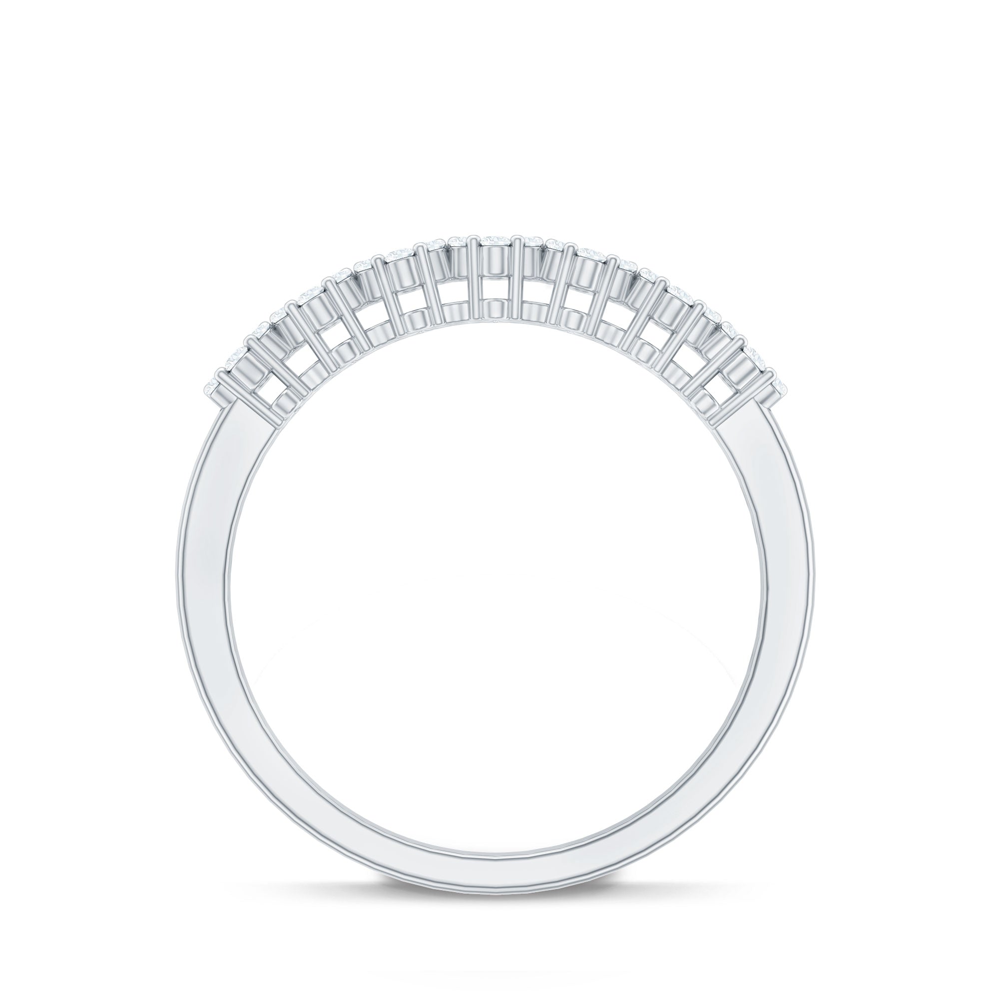 Rosec Jewels-Minimalist Moissanite Flower Wedding Band for Women