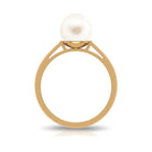 7.4 Carat Freshwater White Pearl Solitaire Engagement Ring AAA - Rosec Jewels