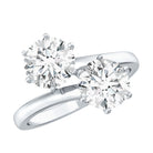 7 MM Round Certified Moissanite Toi et Moi Engagement Ring D-VS1 - Rosec Jewels